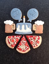 Mens birthday cookies pizza